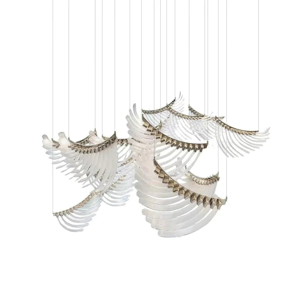 Tiered Palmette Steel Chandelier