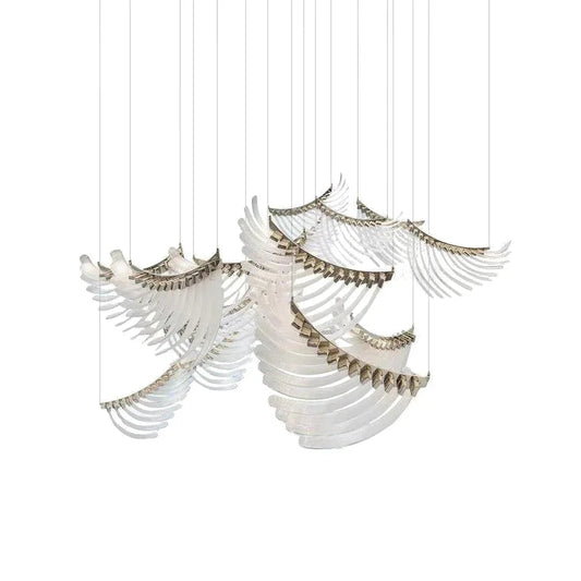 Tiered Palmette Steel Chandelier