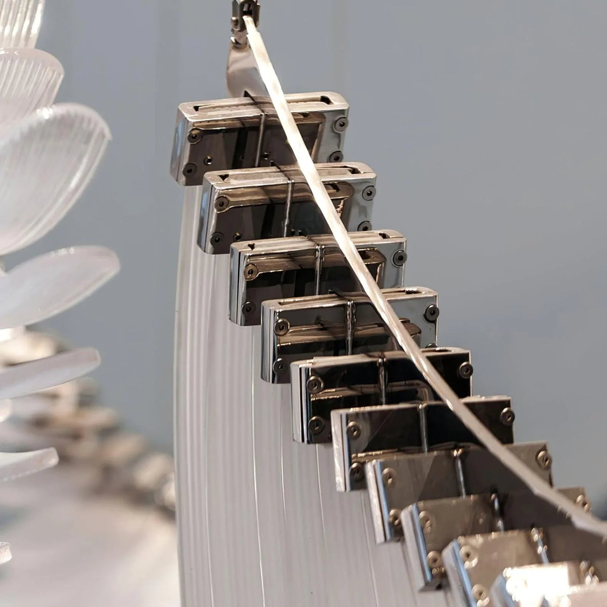 Tiered Palmette Steel Chandelier – Steel detail 10