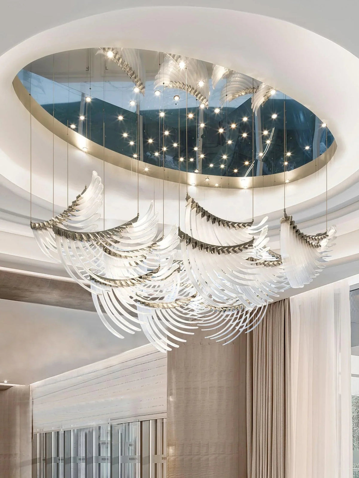 Tiered Palmette Steel Chandelier – Steel detail 16