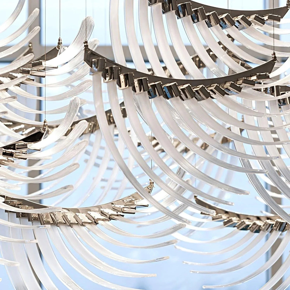 Tiered Palmette Steel Chandelier – Steel detail 7