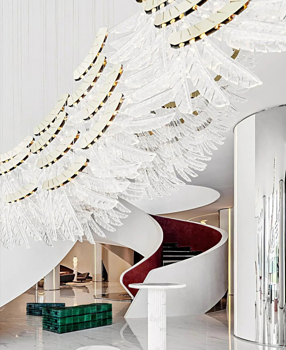 Tiered Palmette Steel Chandelier – Steel detail 18
