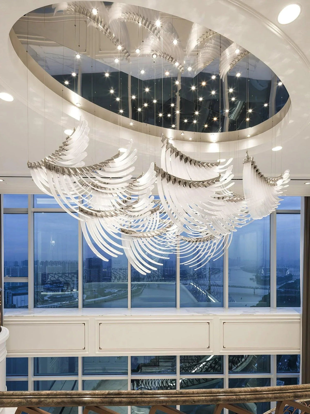 Tiered Palmette Steel Chandelier – Steel detail 12