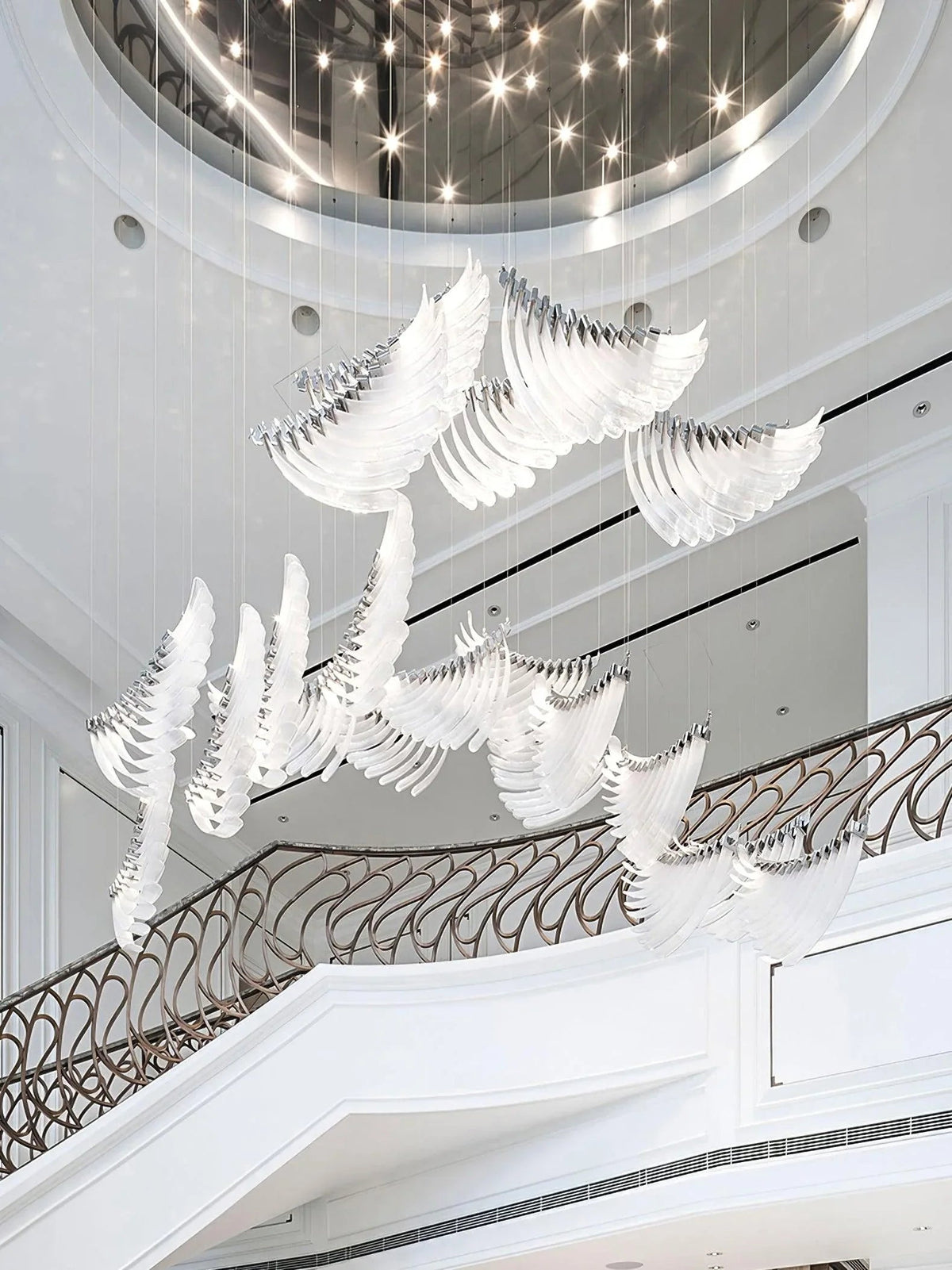 Tiered Palmette Steel Chandelier – Steel detail 14