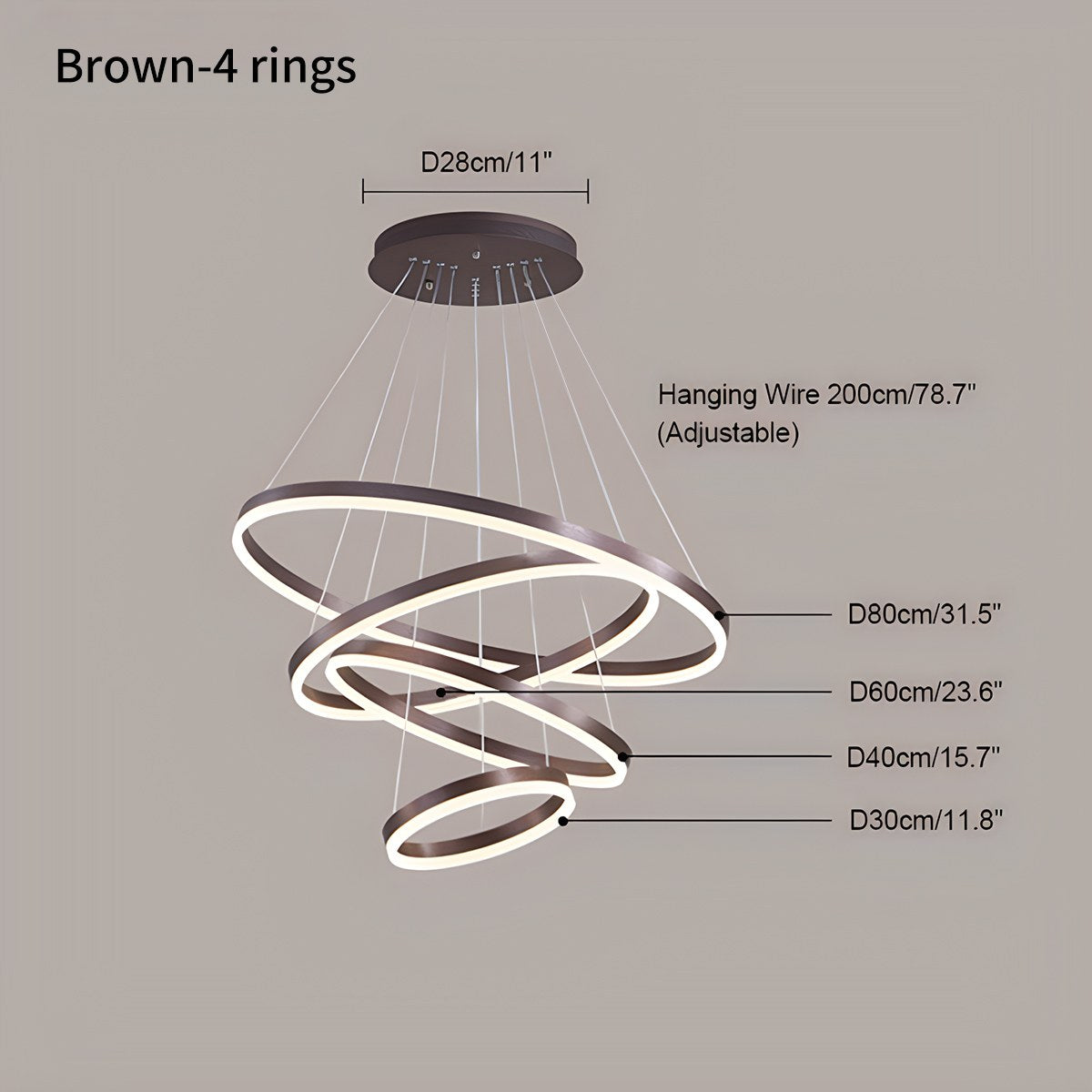 Tiered Ring Chandelier with Multi-Layer Rings – detail 21