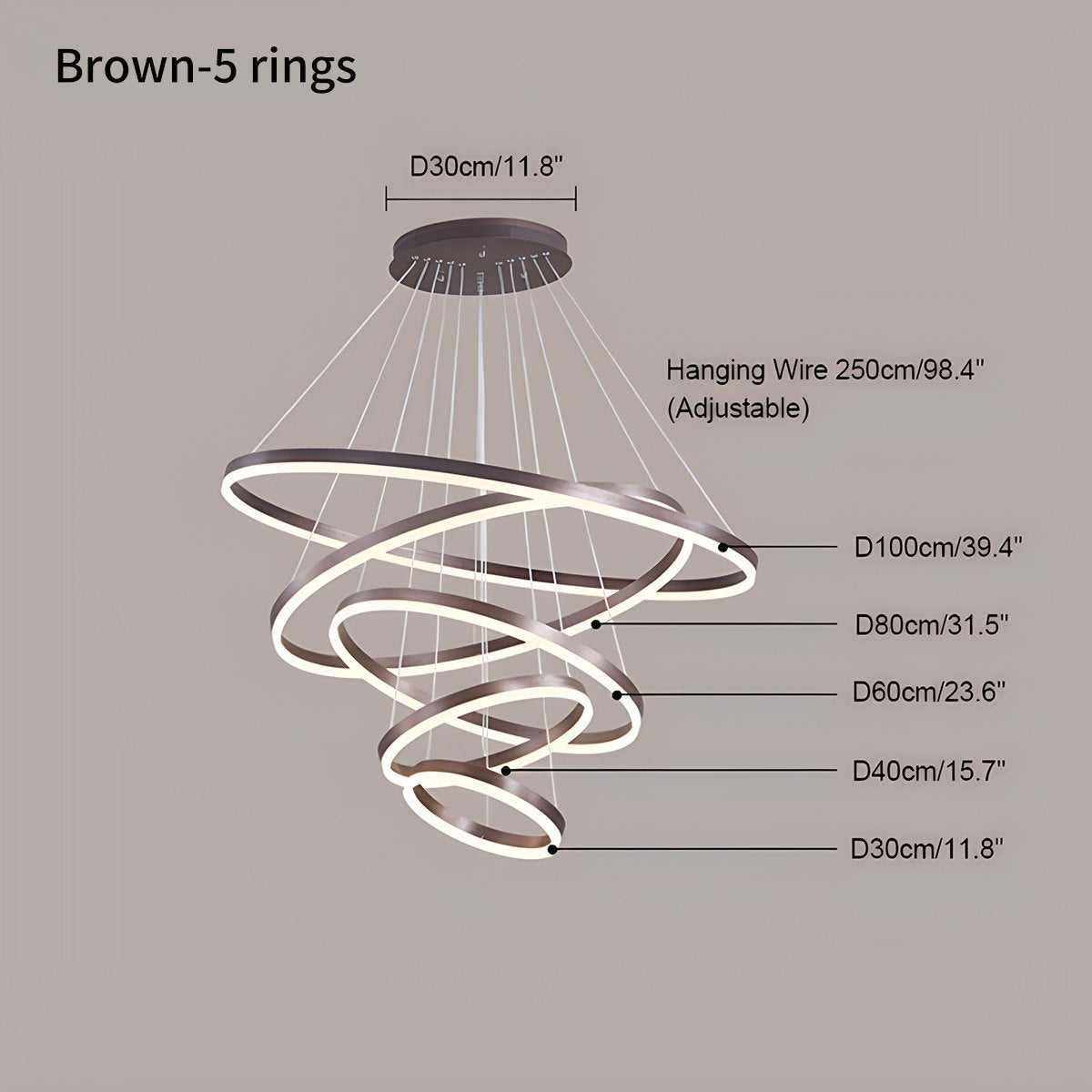 Tiered Ring Chandelier with Multi-Layer Rings – detail 28