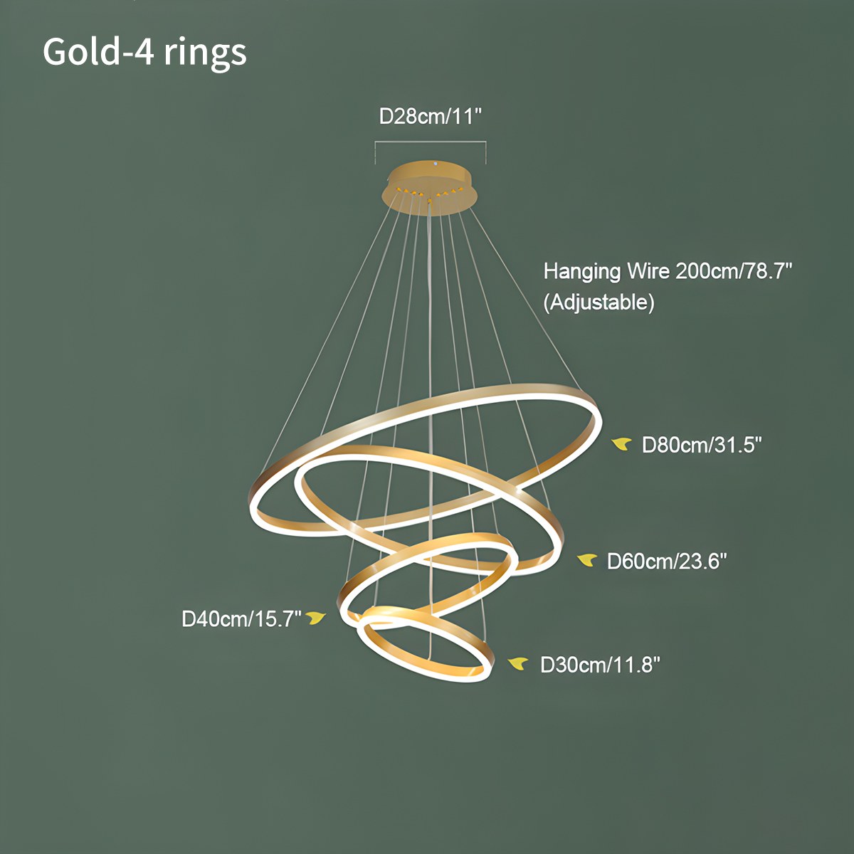 Tiered Ring Chandelier with Multi-Layer Rings – detail 39