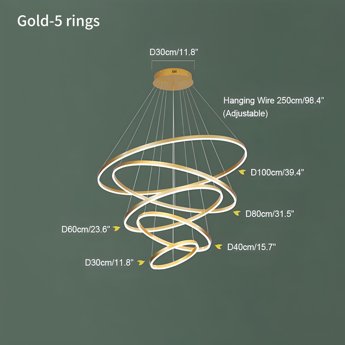 Tiered Ring Chandelier with Multi-Layer Rings – detail 46