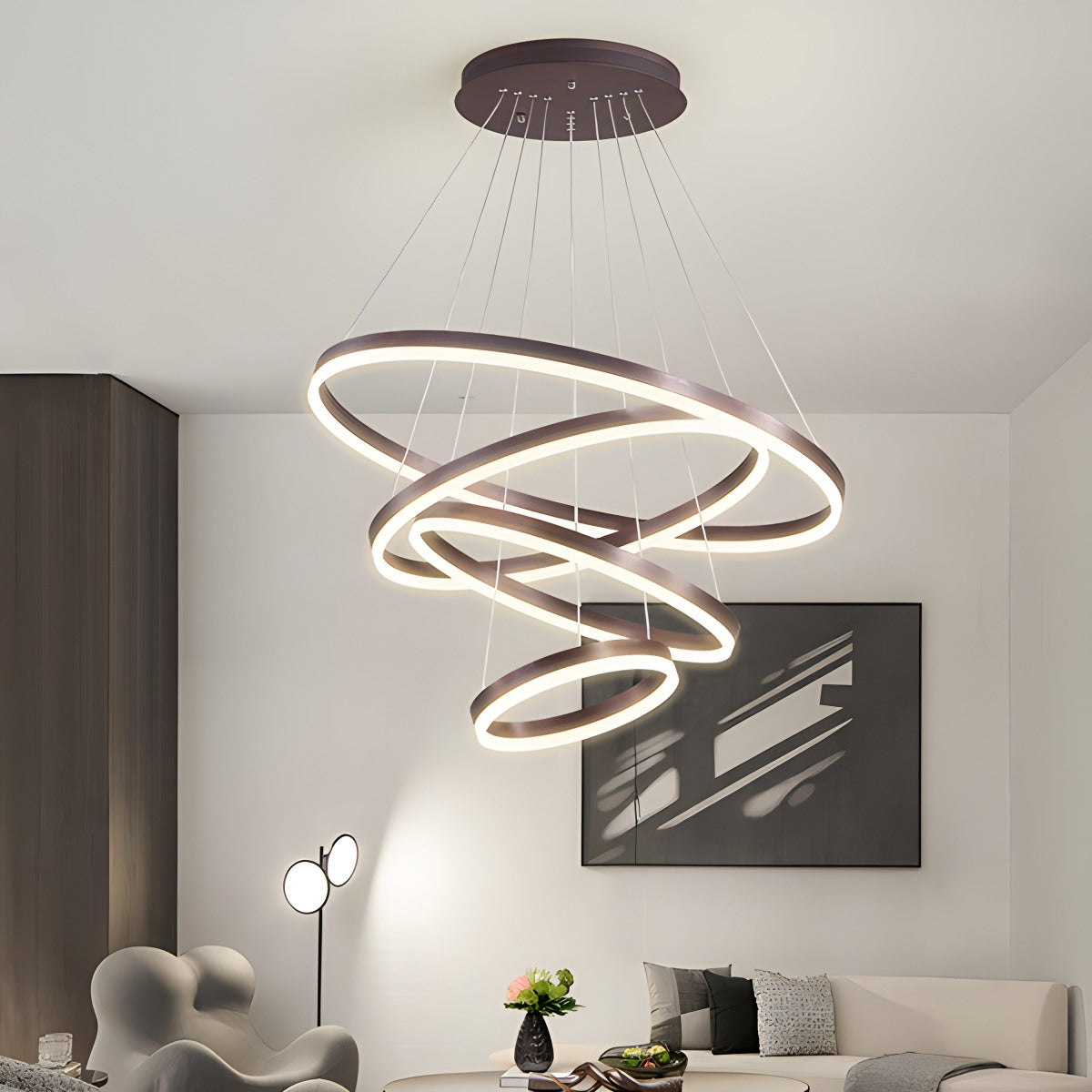Tiered Ring Chandelier with Multi-Layer Rings – detail 23