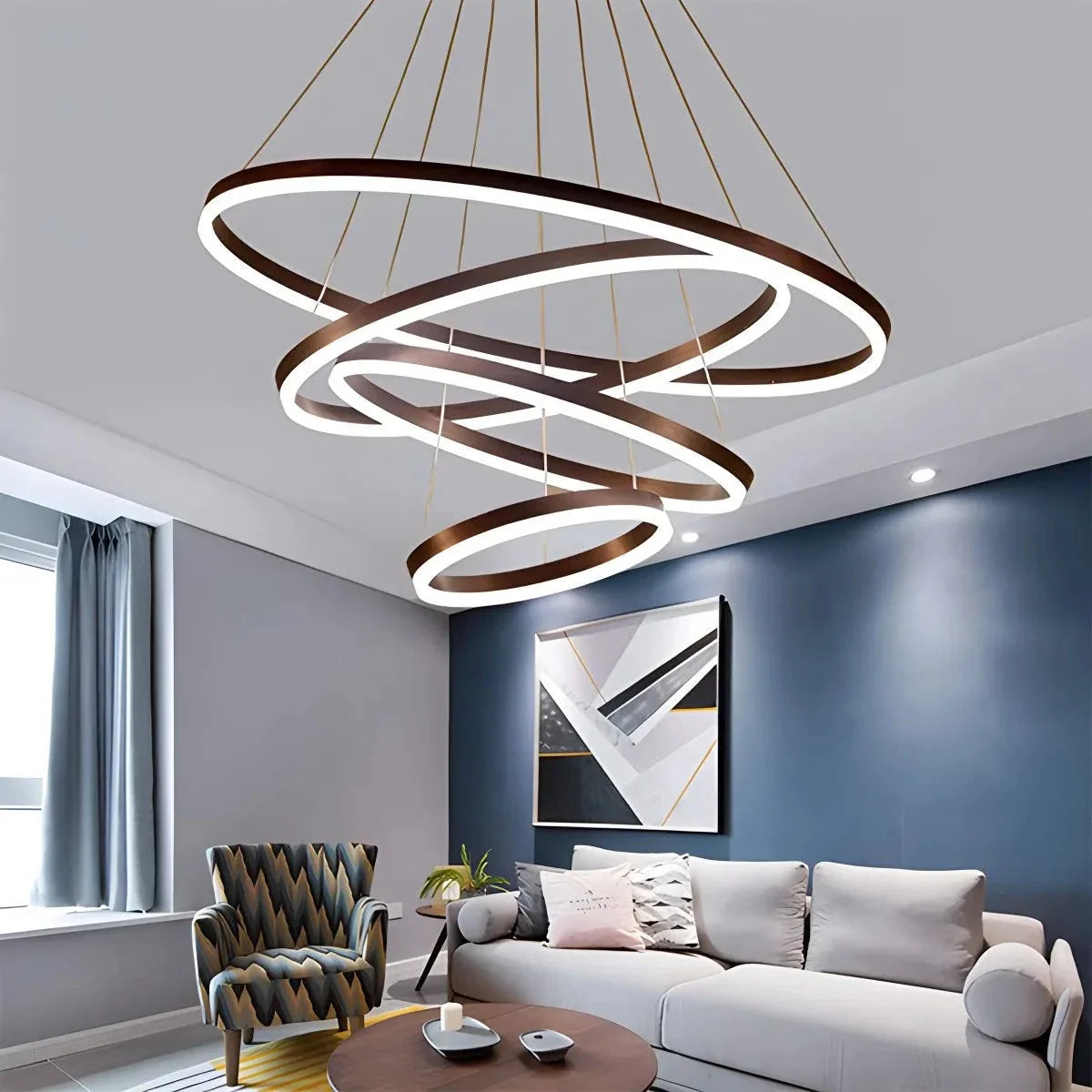 Tiered Ring Chandelier with Multi-Layer Rings – detail 24