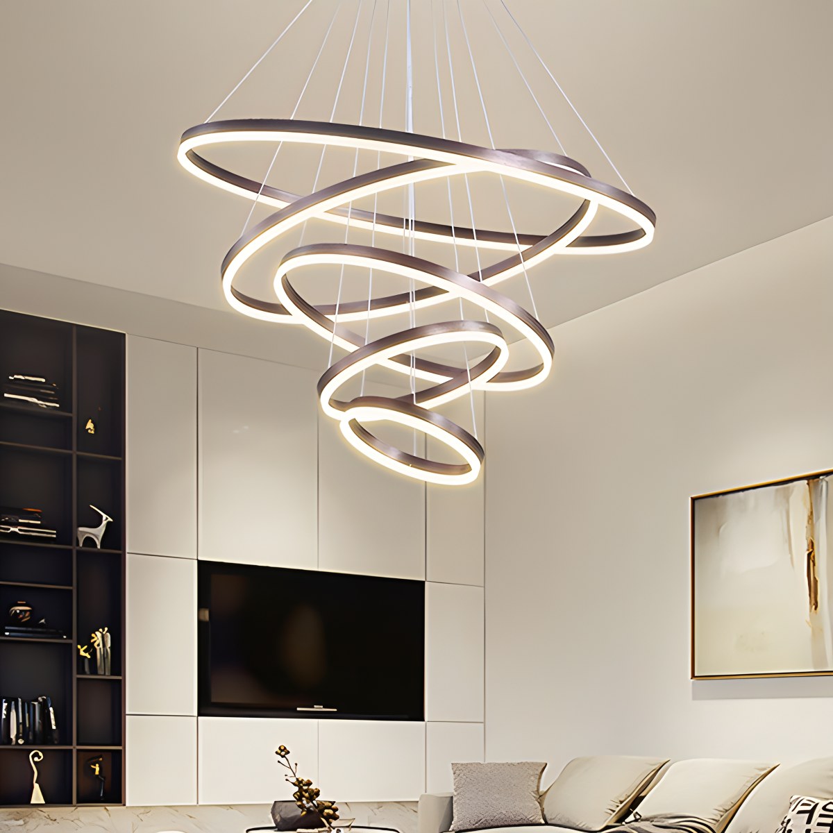Tiered Ring Chandelier with Multi-Layer Rings – detail 30
