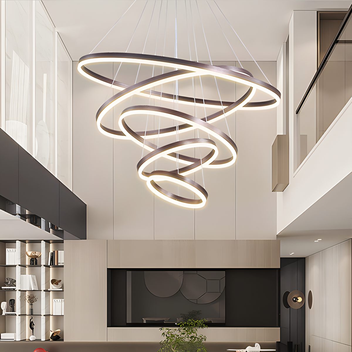 Tiered Ring Chandelier with Multi-Layer Rings – detail 33