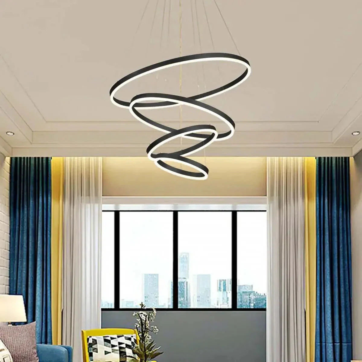Tiered Ring Chandelier with Multi-Layer Rings – detail 2
