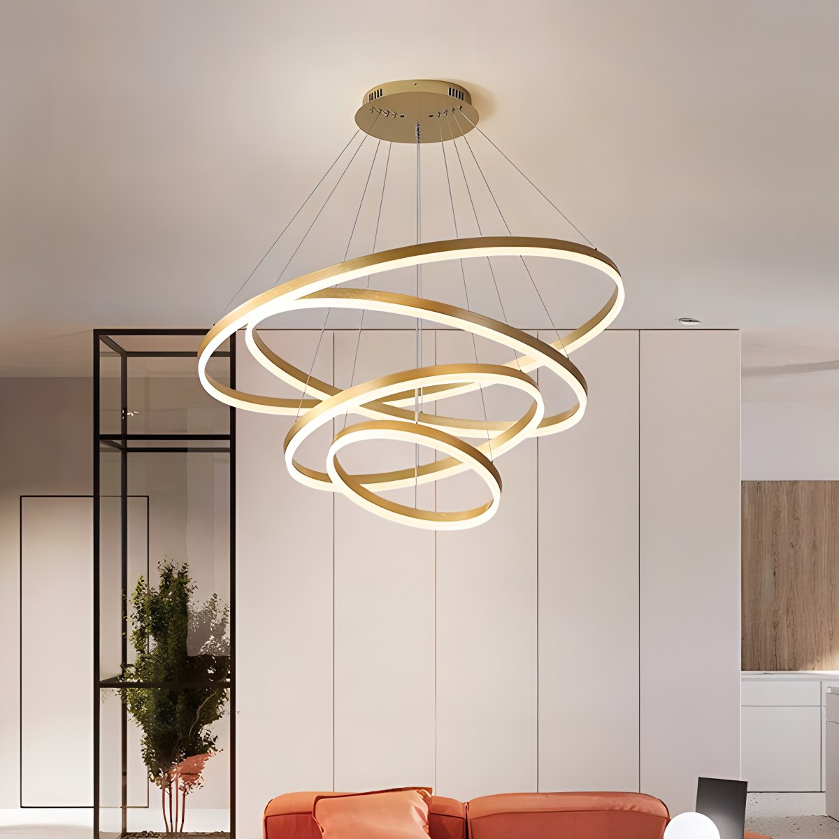 Tiered Ring Chandelier with Multi-Layer Rings – detail 40