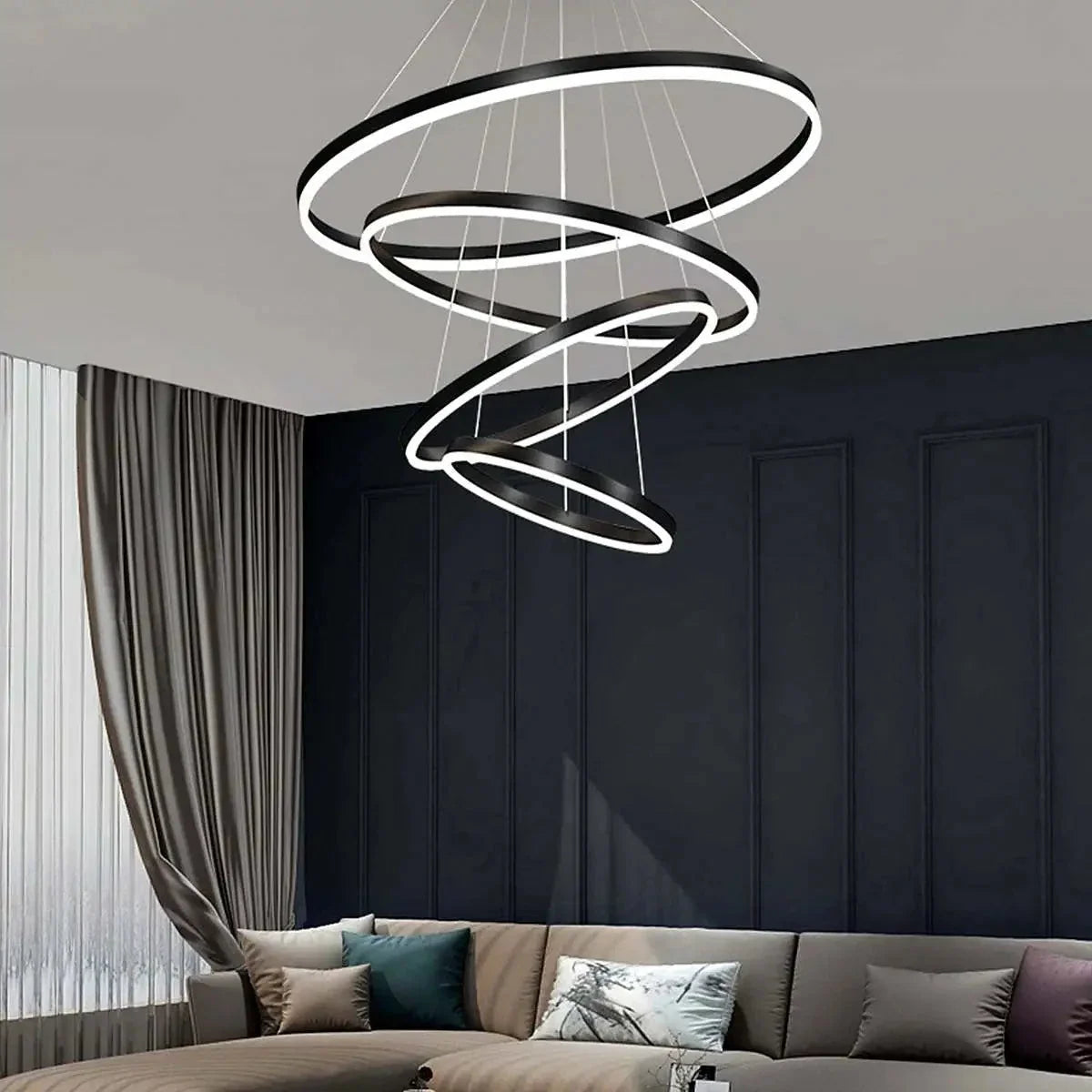 Tiered Ring Chandelier with Multi-Layer Rings – detail 8