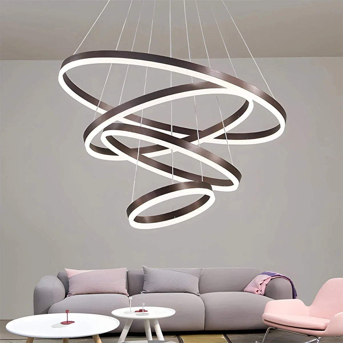 Tiered Ring Chandelier with Multi-Layer Rings – detail 29