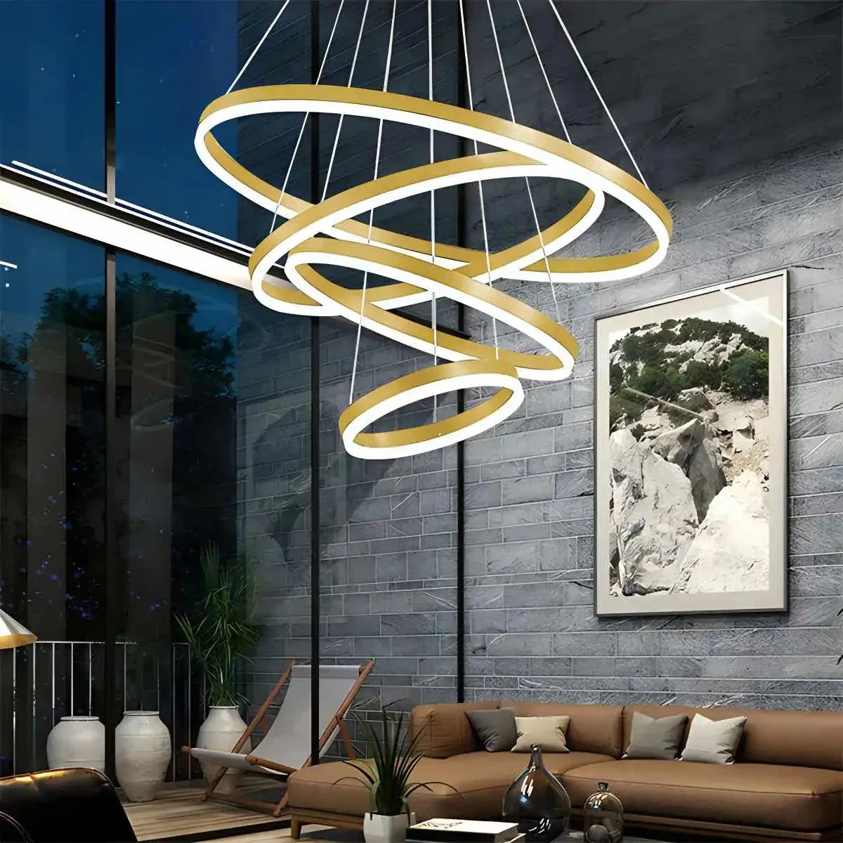 Tiered Ring Chandelier with Multi-Layer Rings – detail 41