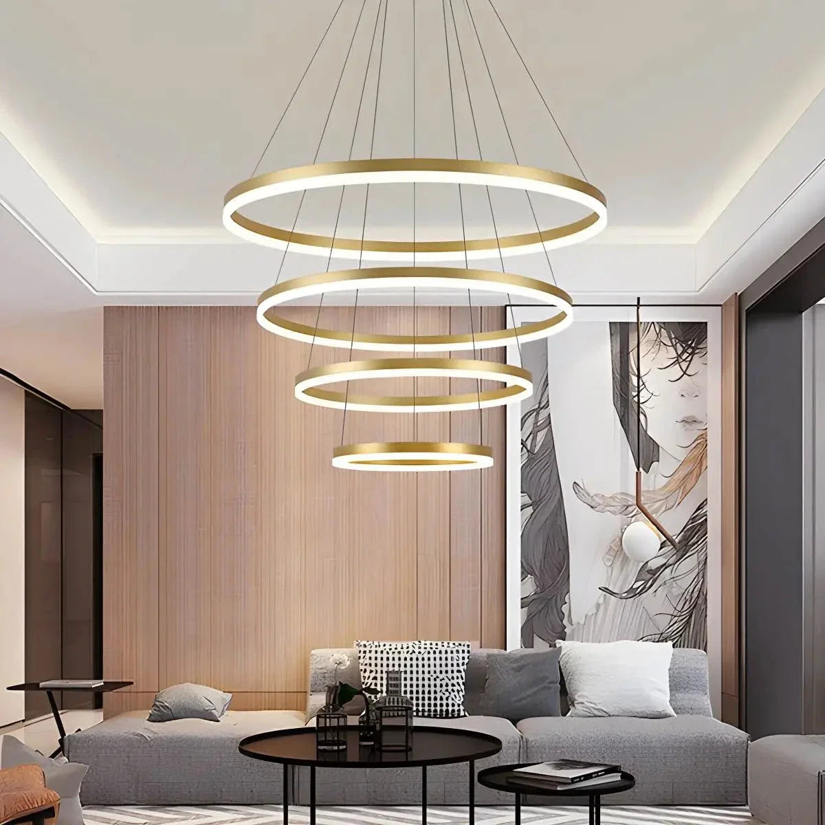 Tiered Ring Chandelier with Multi-Layer Rings – detail 42