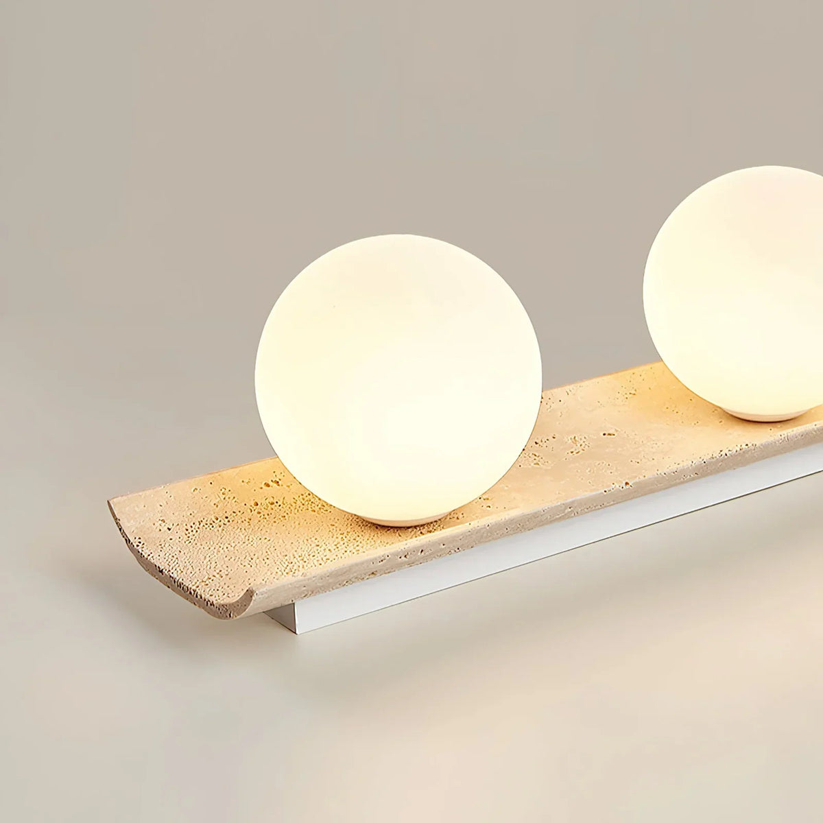 Travertine Bianca Globe Ceiling Lamp – Travertine detail 7
