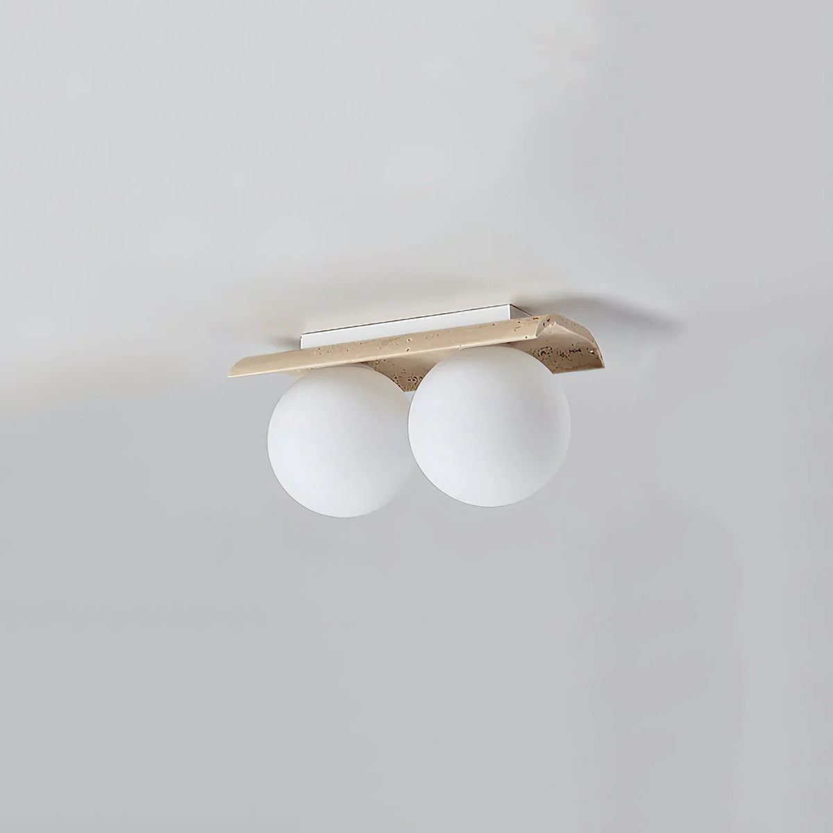 Travertine Bianca Globe Ceiling Lamp – Travertine detail 12