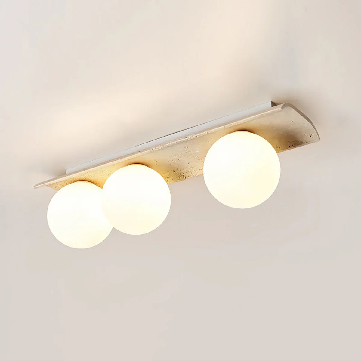 Travertine Bianca Globe Ceiling Lamp – Travertine detail 13