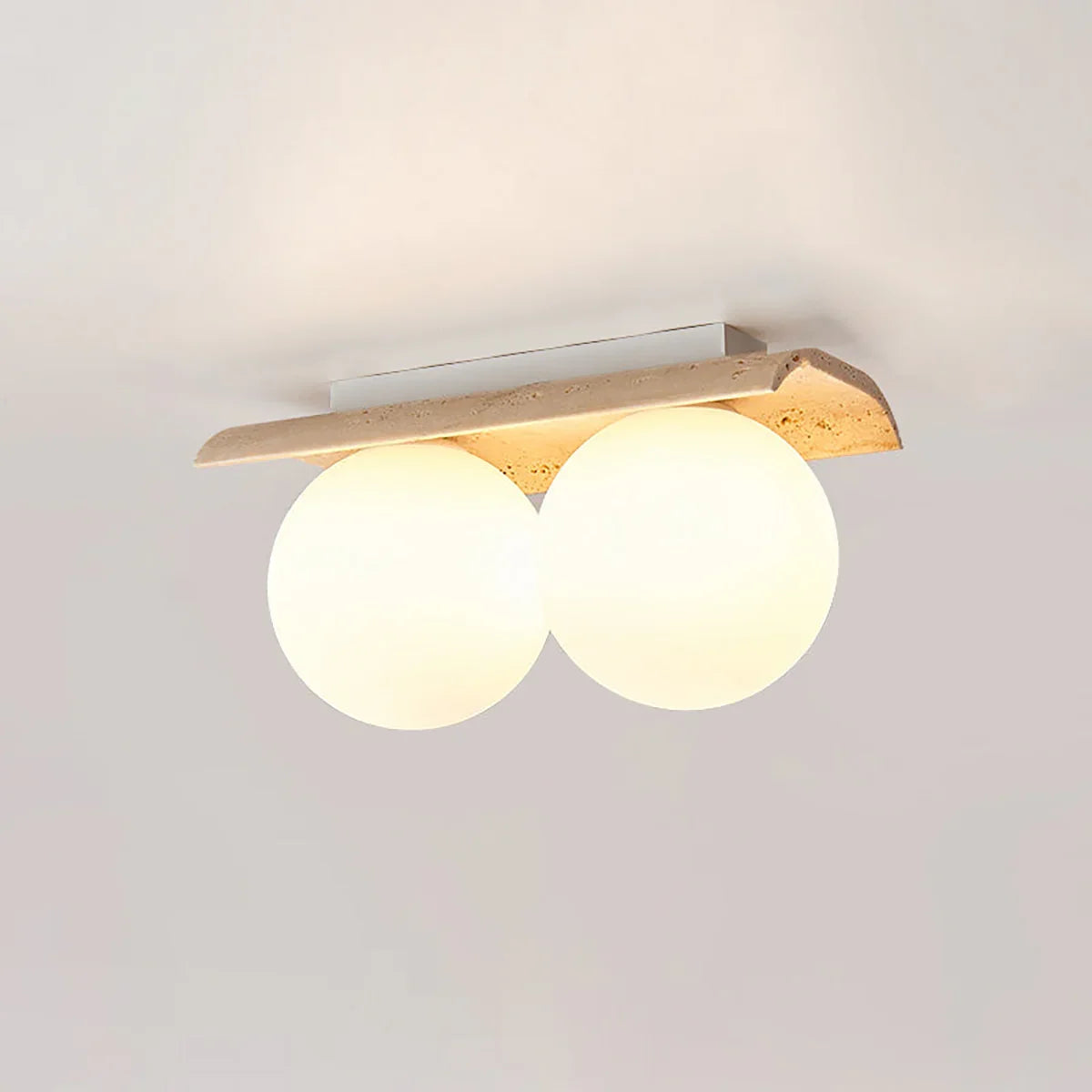 Travertine Bianca Globe Ceiling Lamp – Travertine detail 11