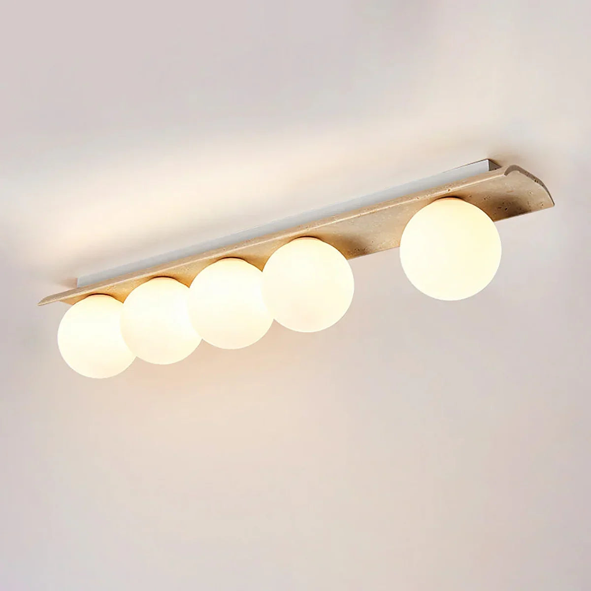 Travertine Bianca Globe Ceiling Lamp – Travertine detail 16