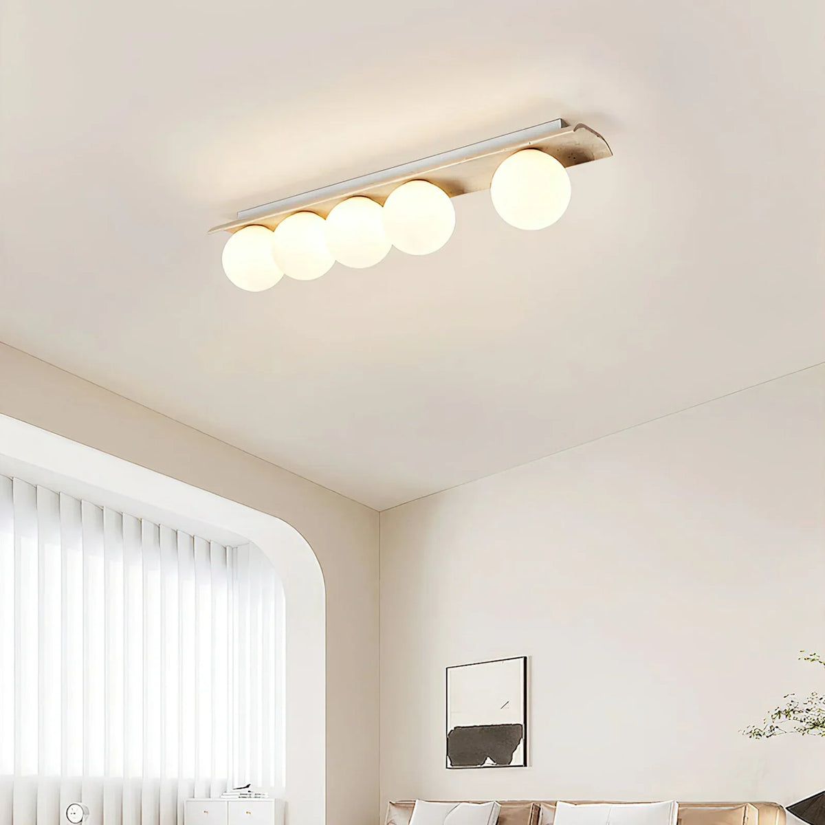 Travertine Bianca Globe Ceiling Lamp – Travertine detail 6