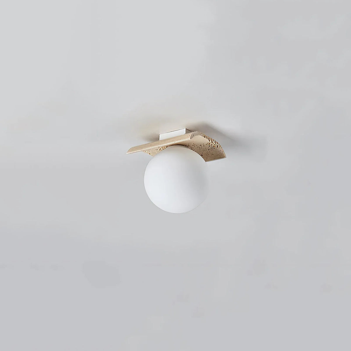 Travertine Bianca Globe Ceiling Lamp – Travertine detail 10
