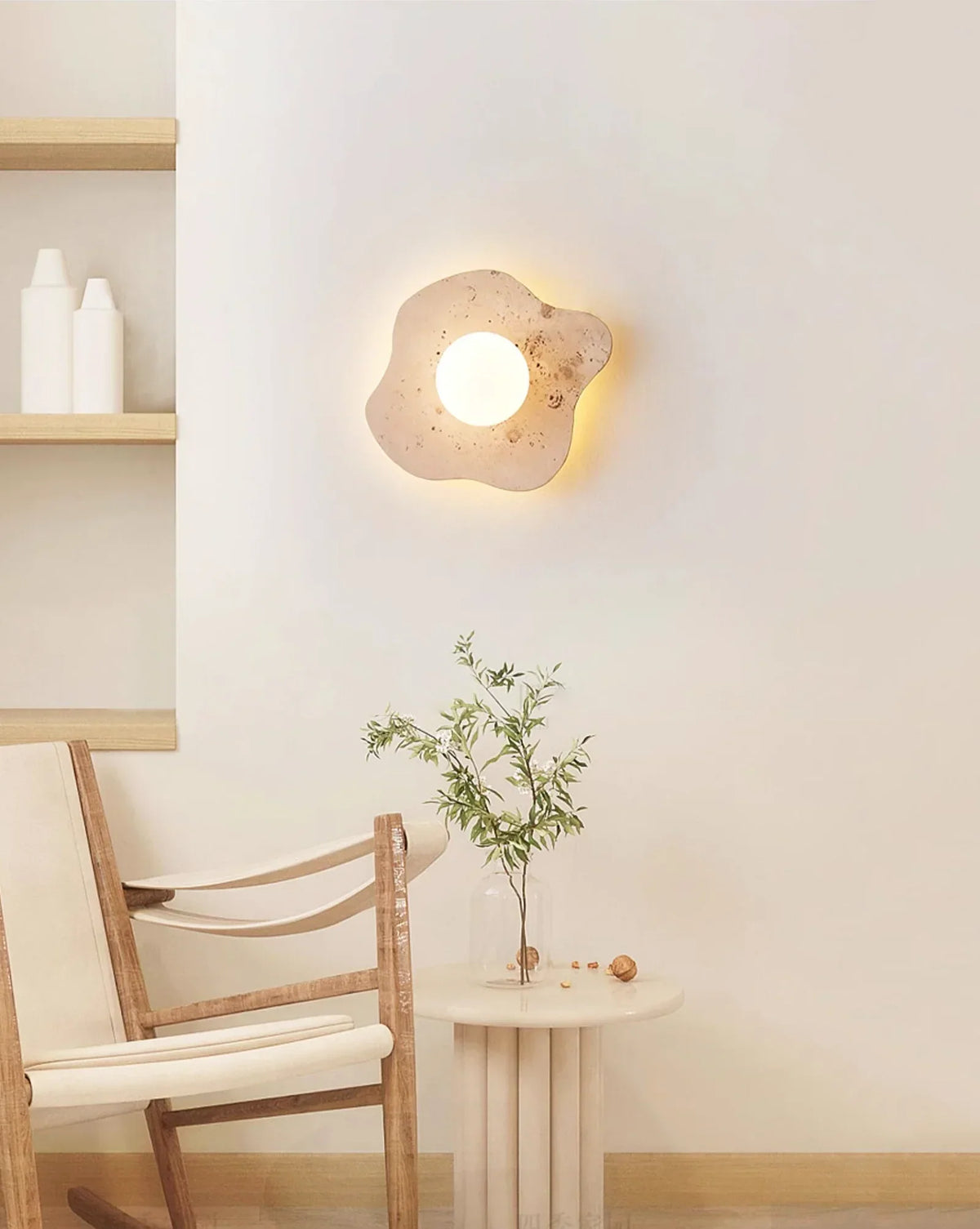 Travertine Blob Glass Wall Lamp – Travertine detail 4