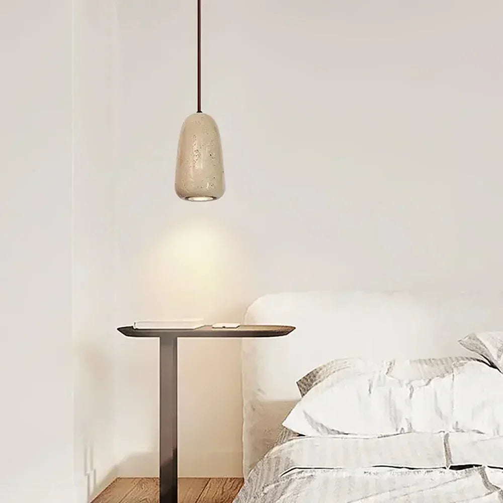 Travertine Brrskbk Cylindrical Pendant Light – Travertine detail 6