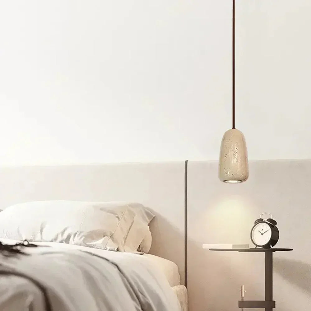 Travertine Brrskbk Cylindrical Pendant Light – Travertine detail 7