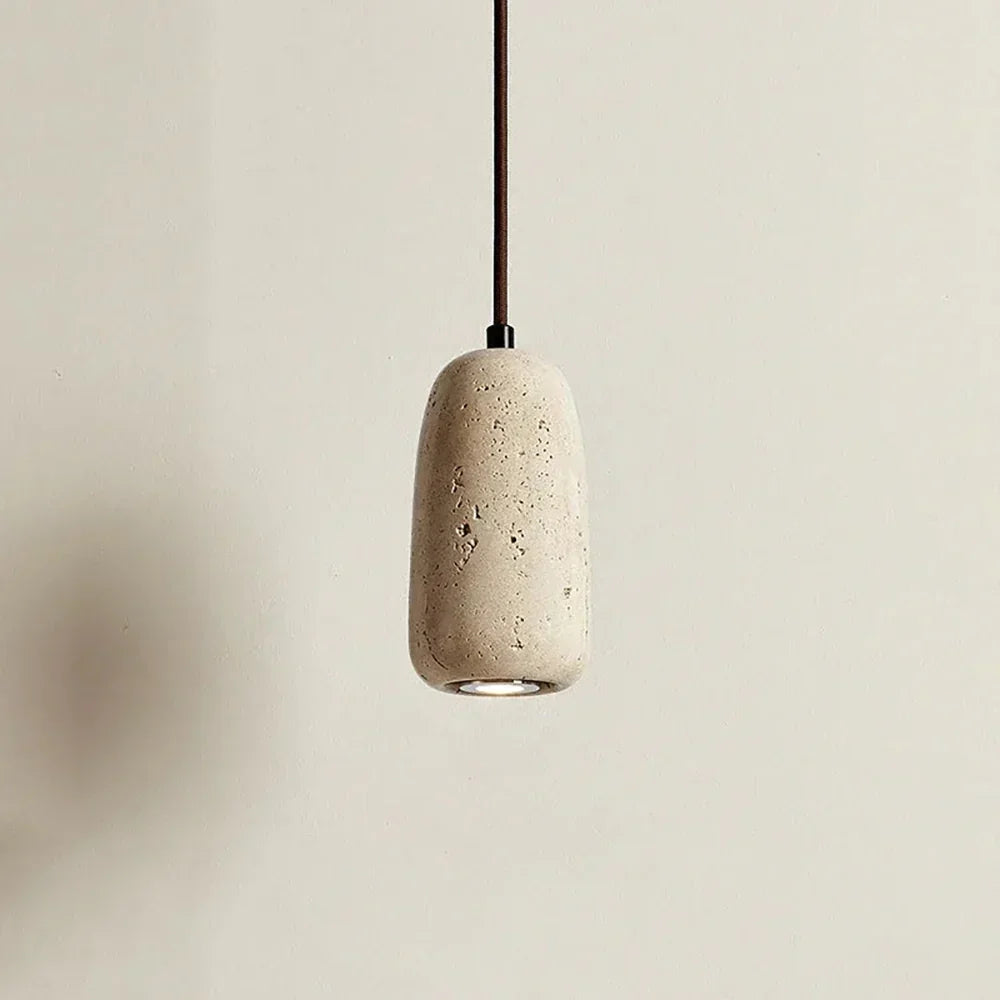 Travertine Brrskbk Cylindrical Pendant Light – Travertine detail 9