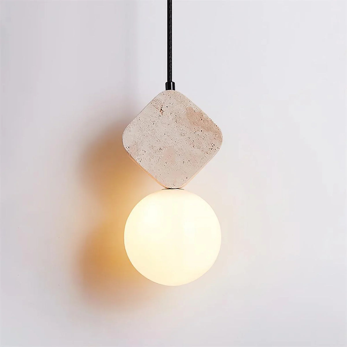 Travertine Cenari Sculpture Pendant Lamp – Travertine detail 13
