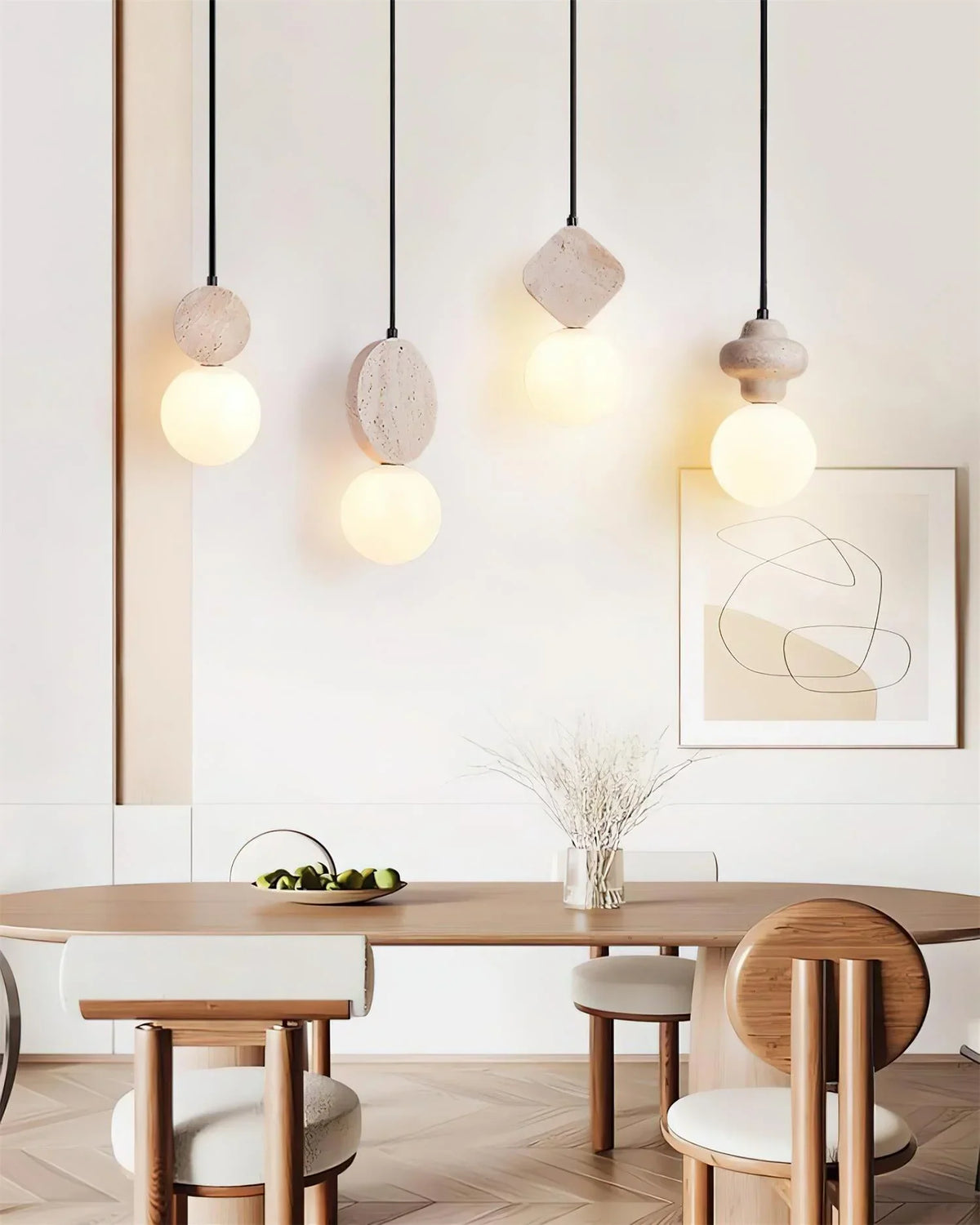 Travertine Cenari Sculpture Pendant Lamp – Travertine detail 8