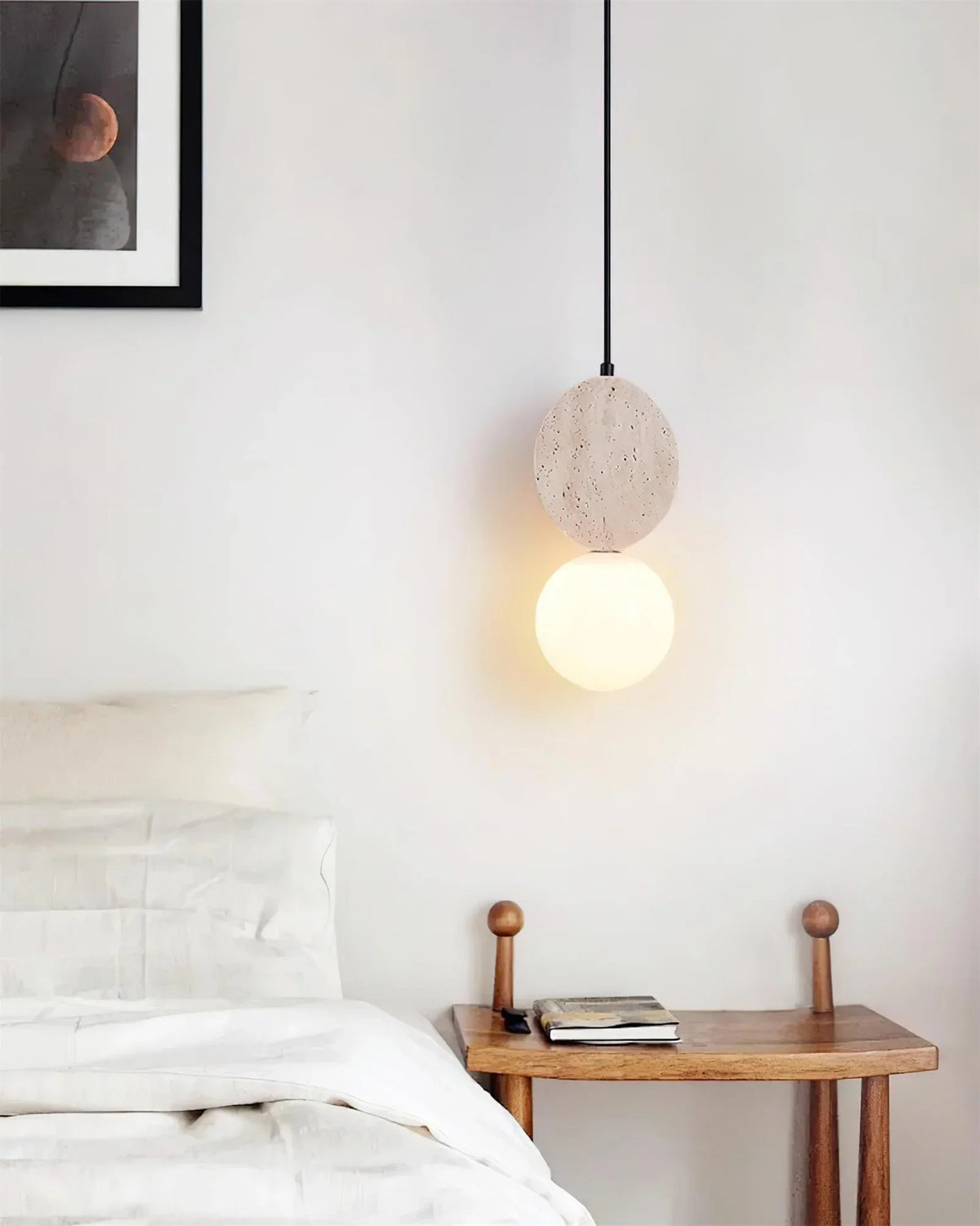 Travertine Cenari Sculpture Pendant Lamp – Travertine detail 5