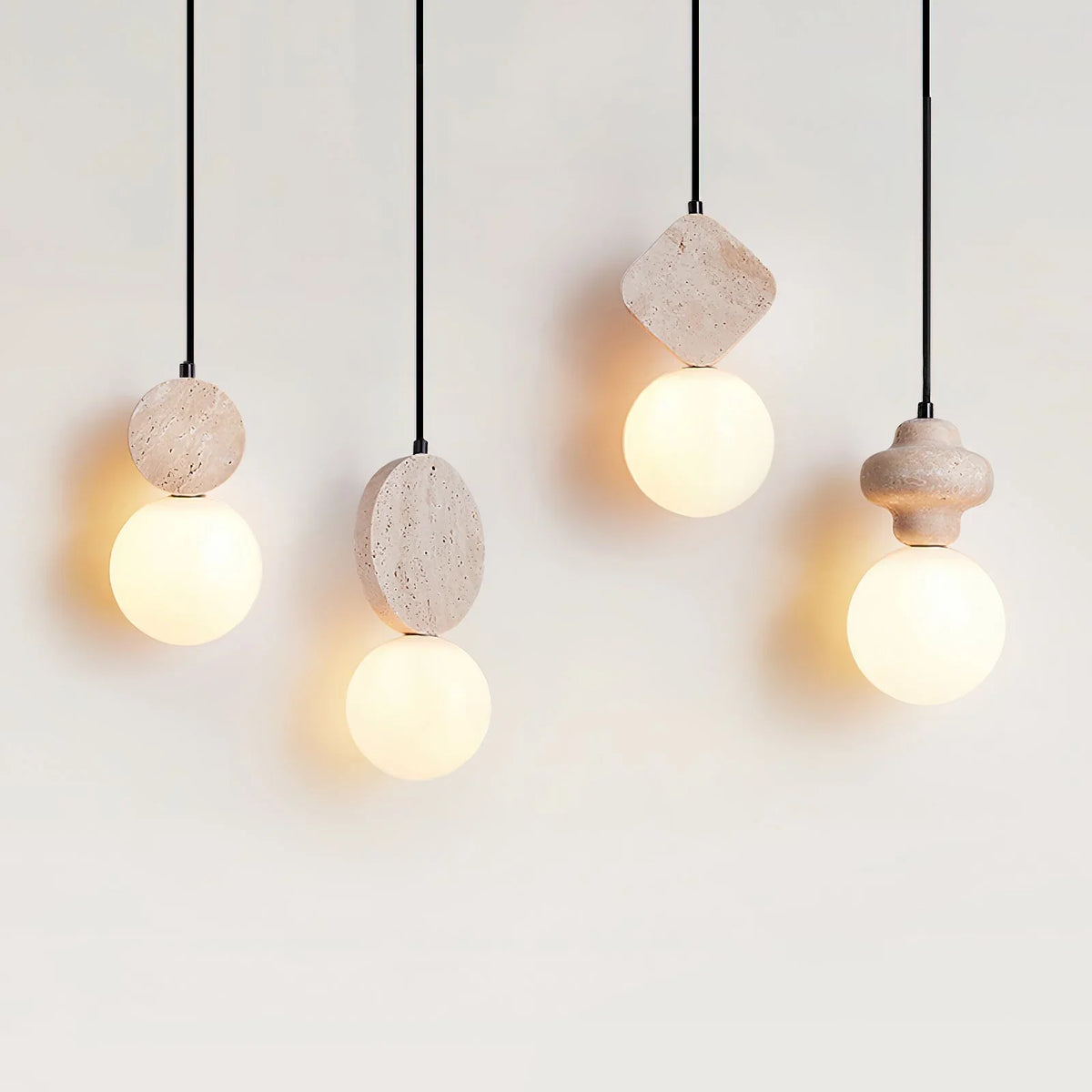 Travertine Cenari Sculpture Pendant Lamp – Travertine detail 15