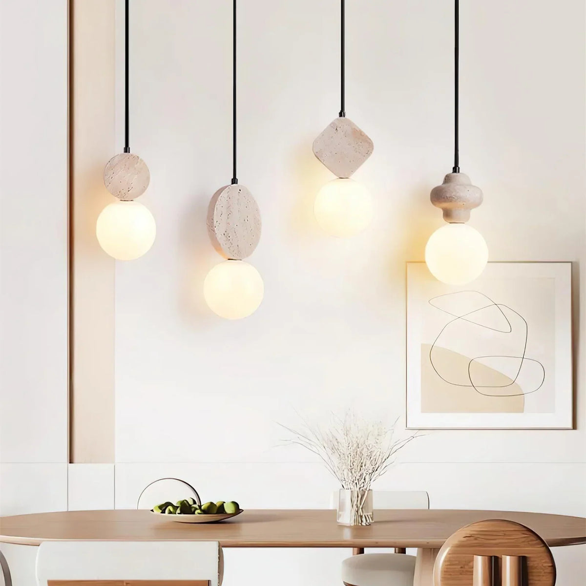 Travertine Cenari Sculpture Pendant Lamp – Travertine detail 3