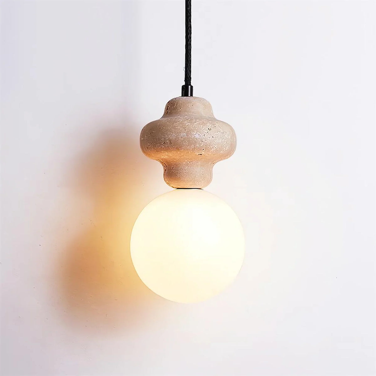 Travertine Cenari Sculpture Pendant Lamp – Travertine detail 11