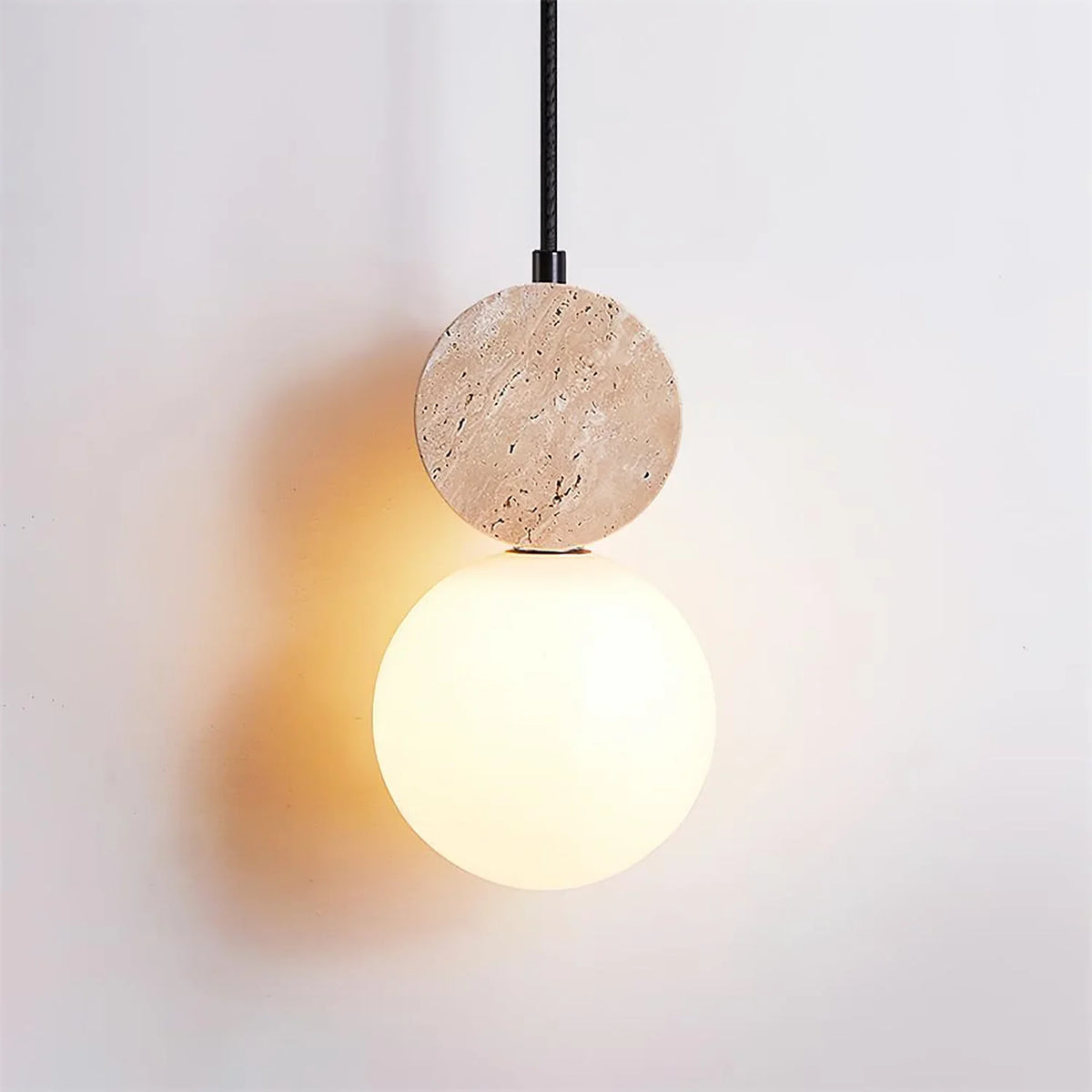Travertine Cenari Sculpture Pendant Lamp – Travertine detail 12