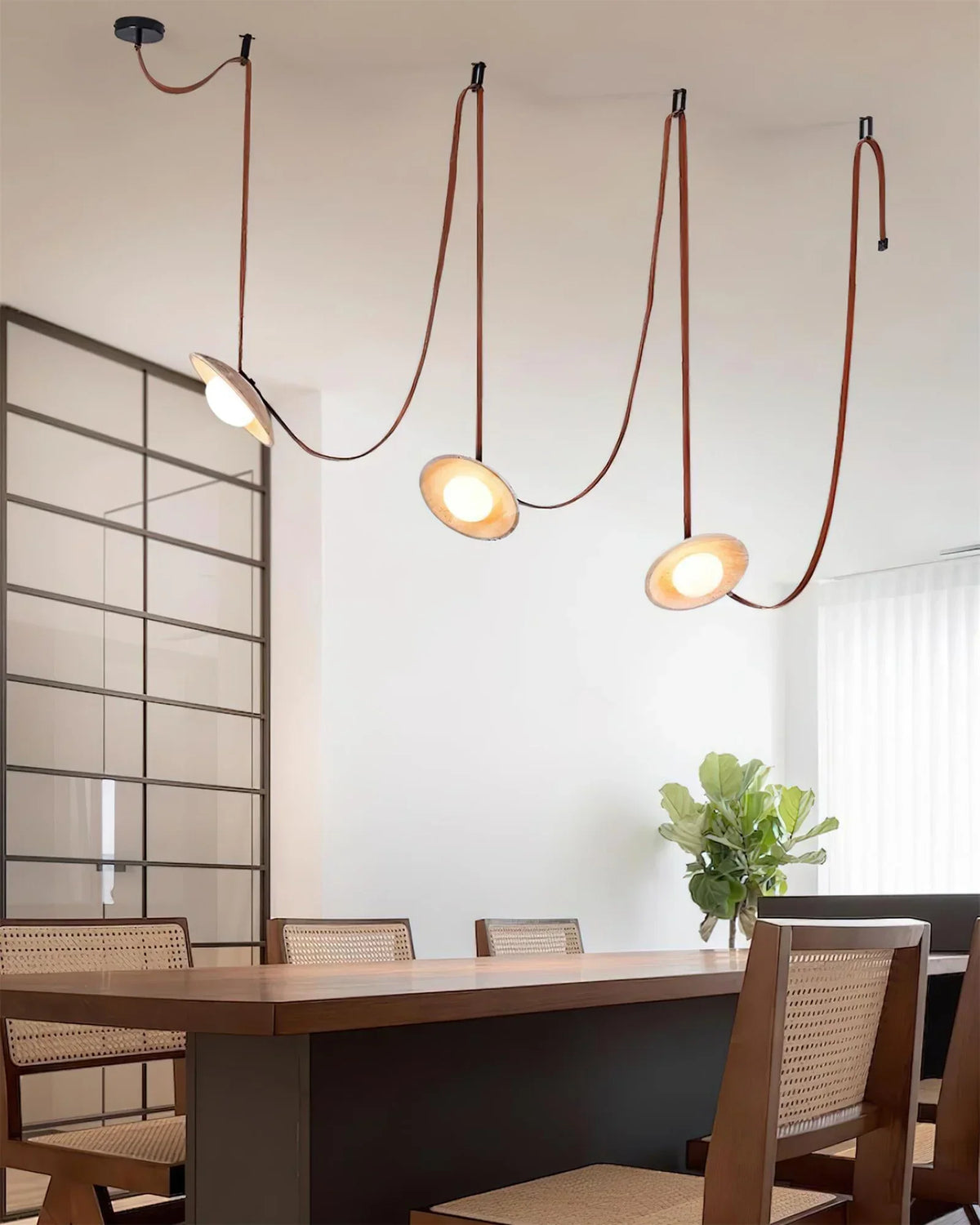 Travertine Lasso Stone Leather Chandelier – Travertine detail 4
