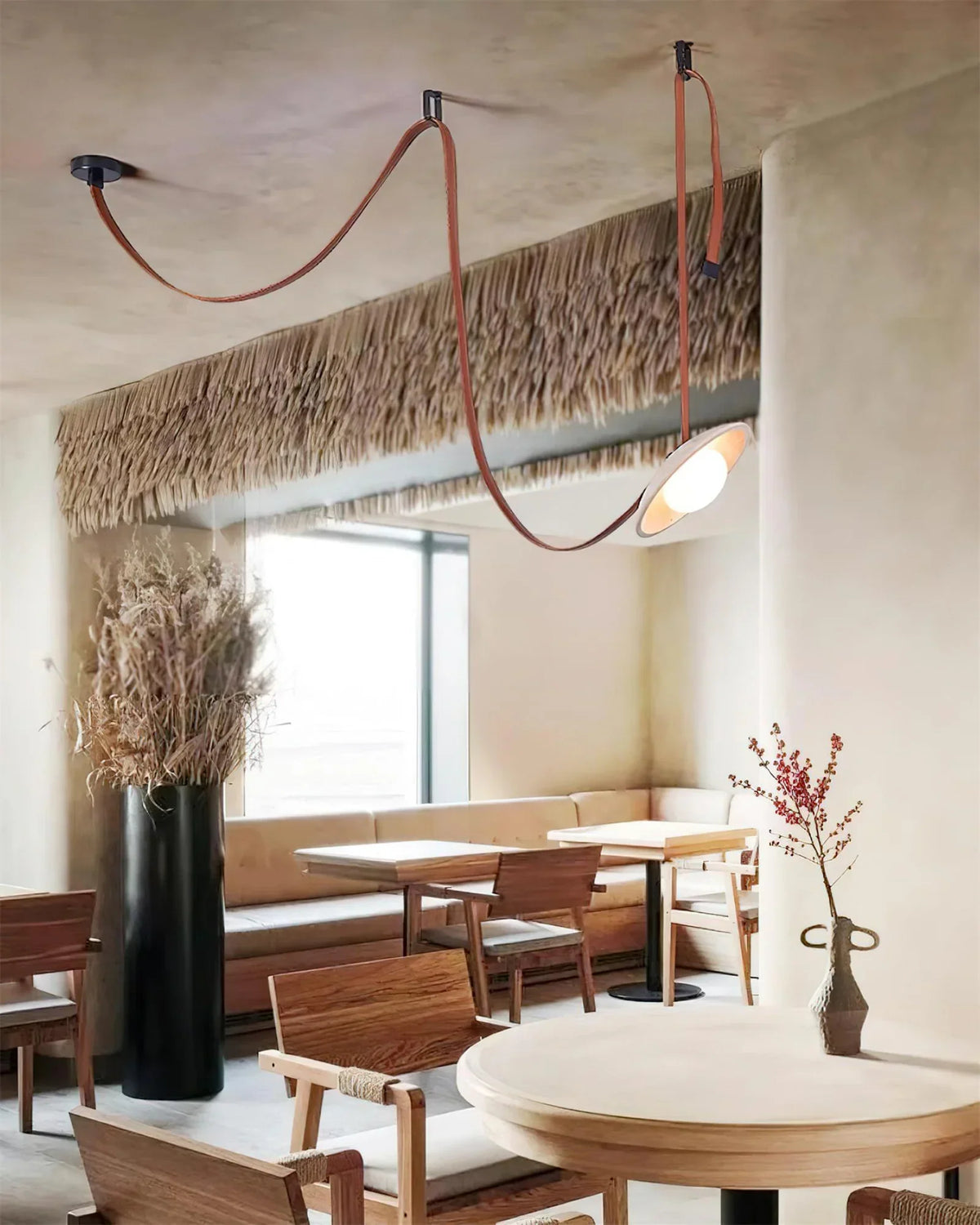Travertine Lasso Stone Leather Chandelier – Travertine detail 7