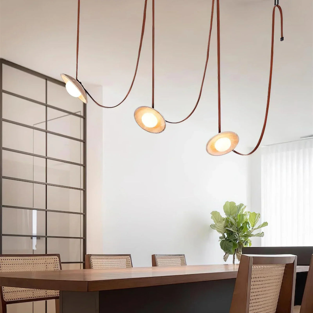 Travertine Lasso Stone Leather Chandelier – Travertine detail 2