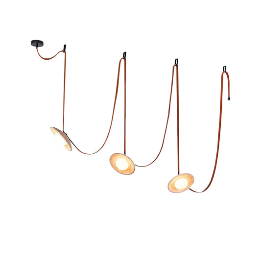 Travertine Lasso Stone Leather Chandelier