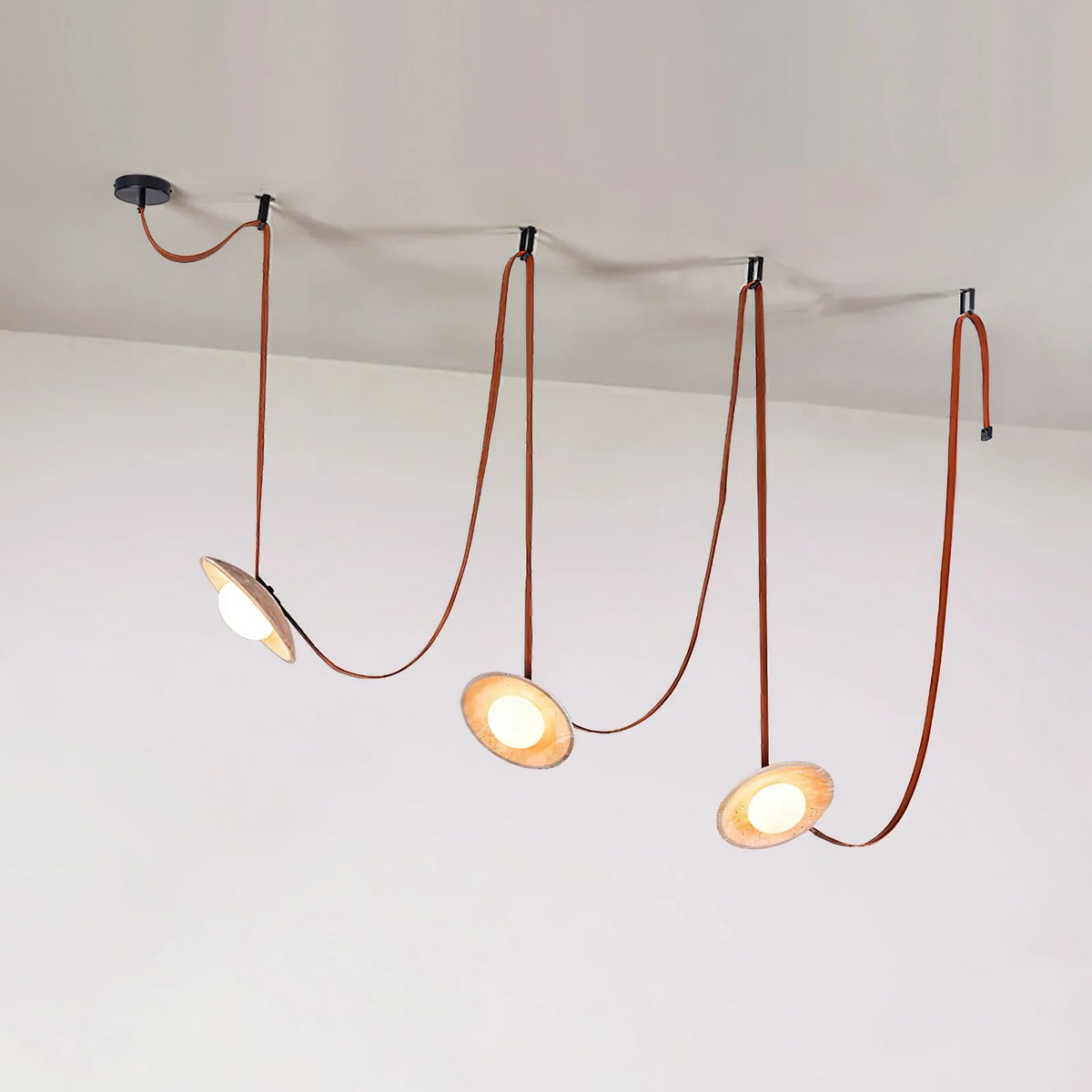 Travertine Lasso Stone Leather Chandelier – Travertine detail 13
