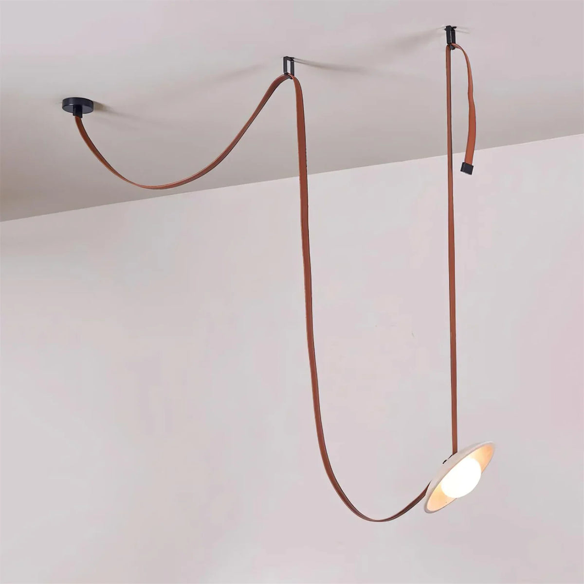 Travertine Lasso Stone Leather Chandelier – Travertine detail 12