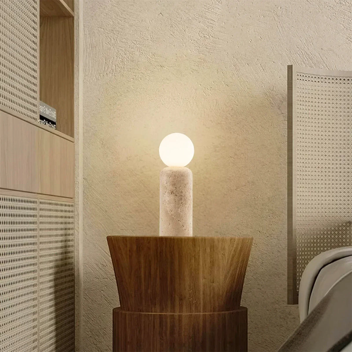 Travertine Cleona Table Lamp – Travertine detail 4