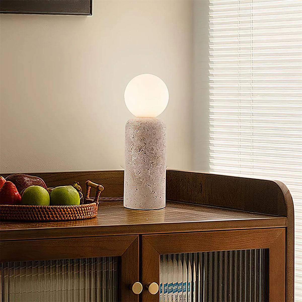 Travertine Cleona Table Lamp – Travertine detail 2