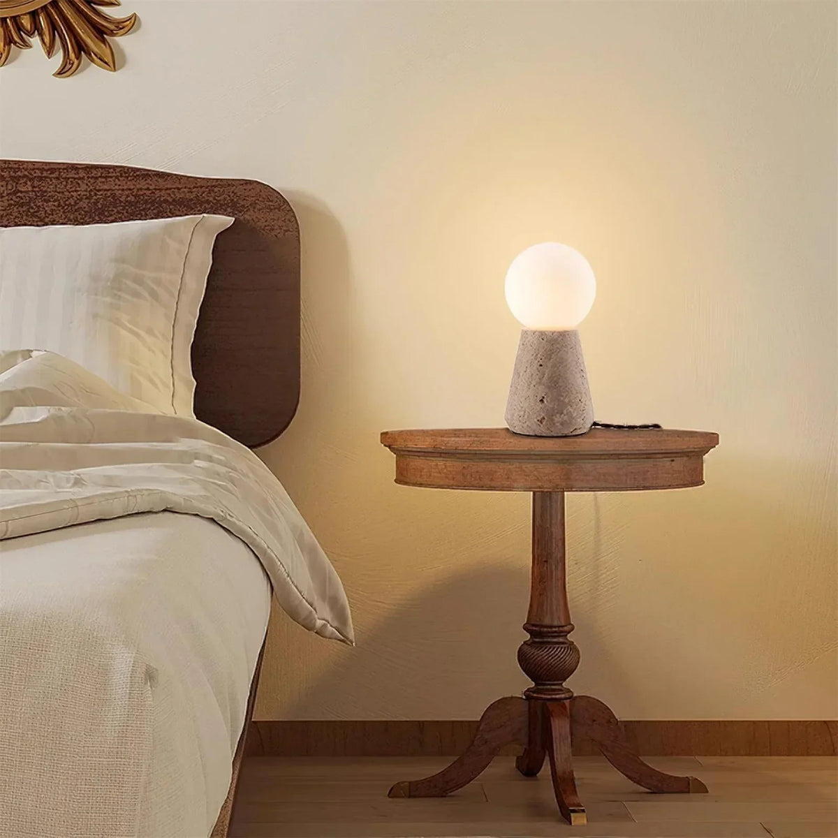 Travertine Cleona Table Lamp – Travertine detail 3
