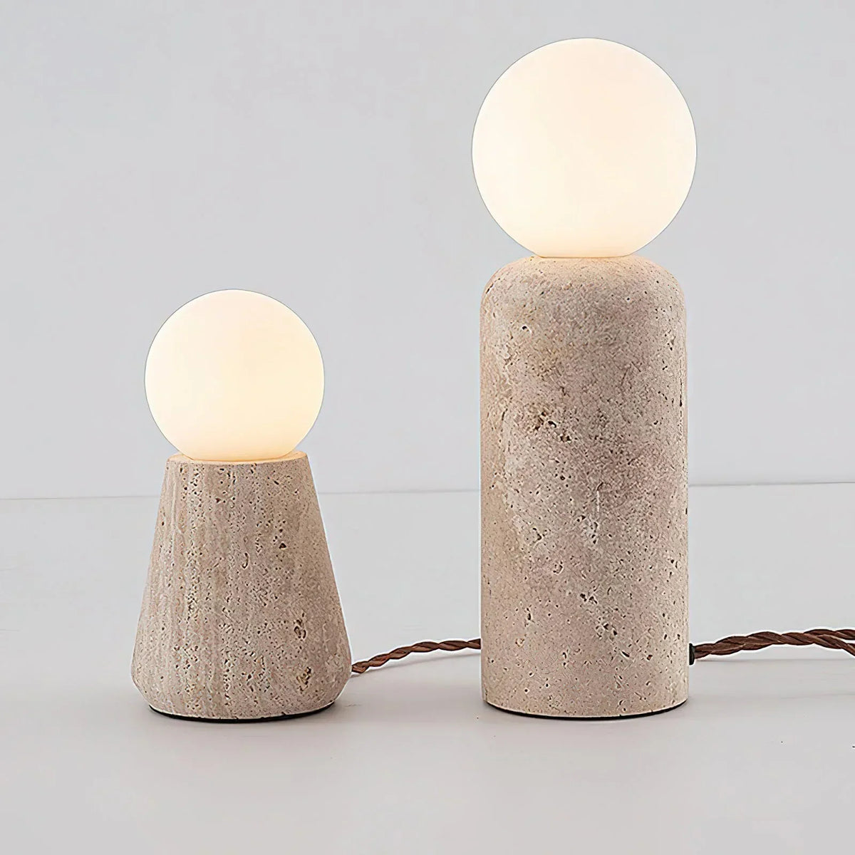 Travertine Cleona Table Lamp – Travertine detail 11